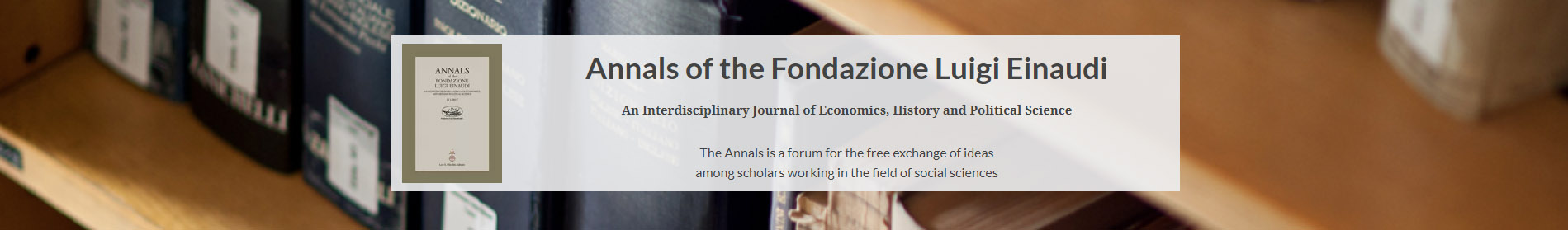 sito web Annals of the Fondazione Luigi Einaudi